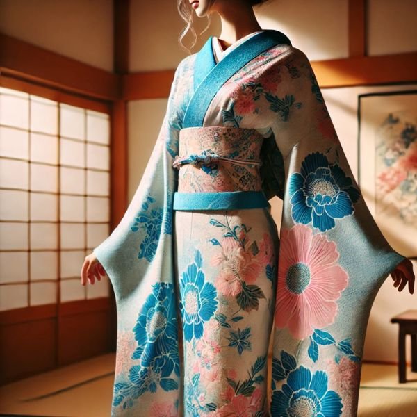woman wearing traditional nemaki dress of japan
